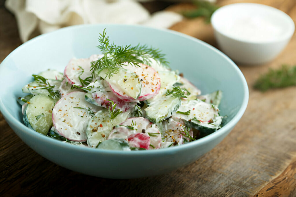 Cucumber Radish Dill Salad Recipe