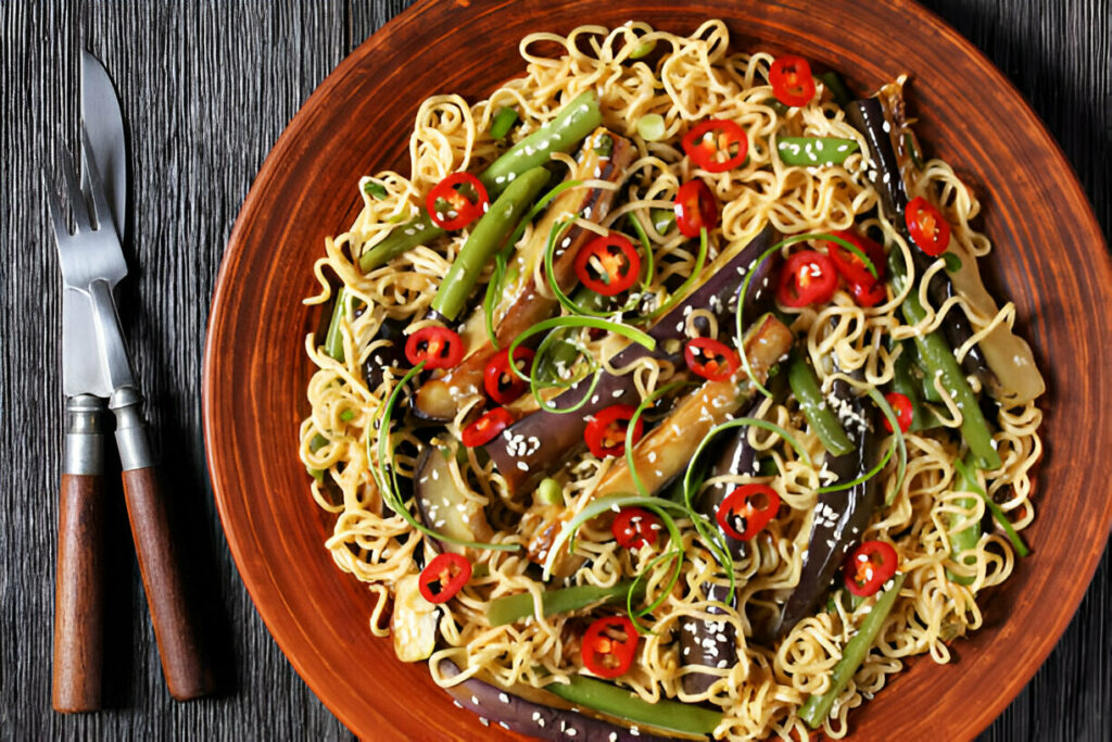 Eggplant and Noodle Salad Recipe