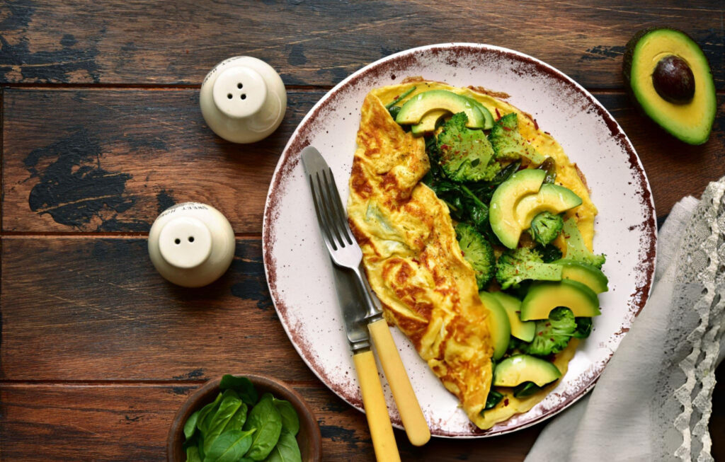Omelette Stuffed with Green Vegetables Recipe