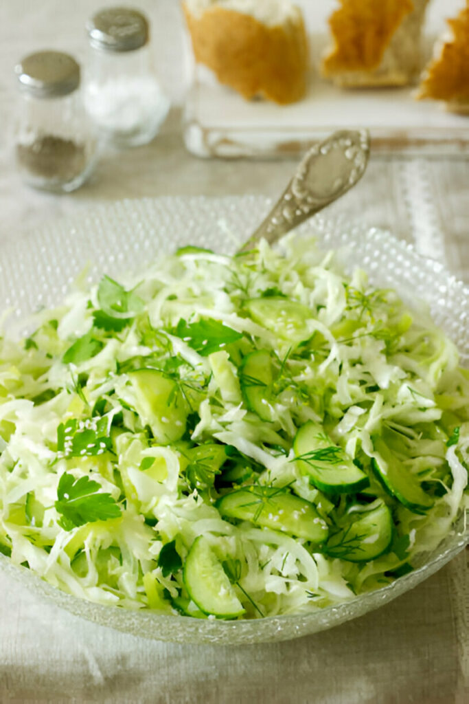 Cabbage with Cucumber Salad Recipe