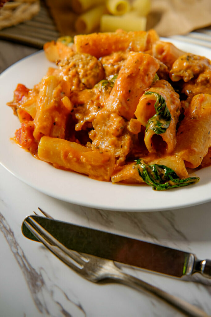 Creamy Sausage Rigatoni Pasta Recipe