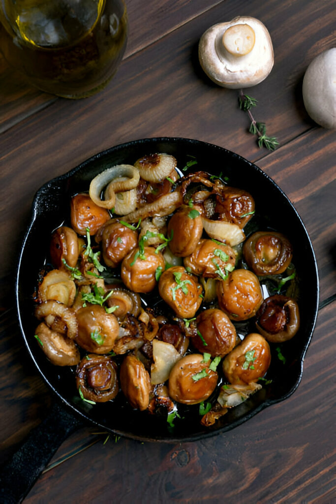 Honey Balsamic Garlic Mushrooms Recipe