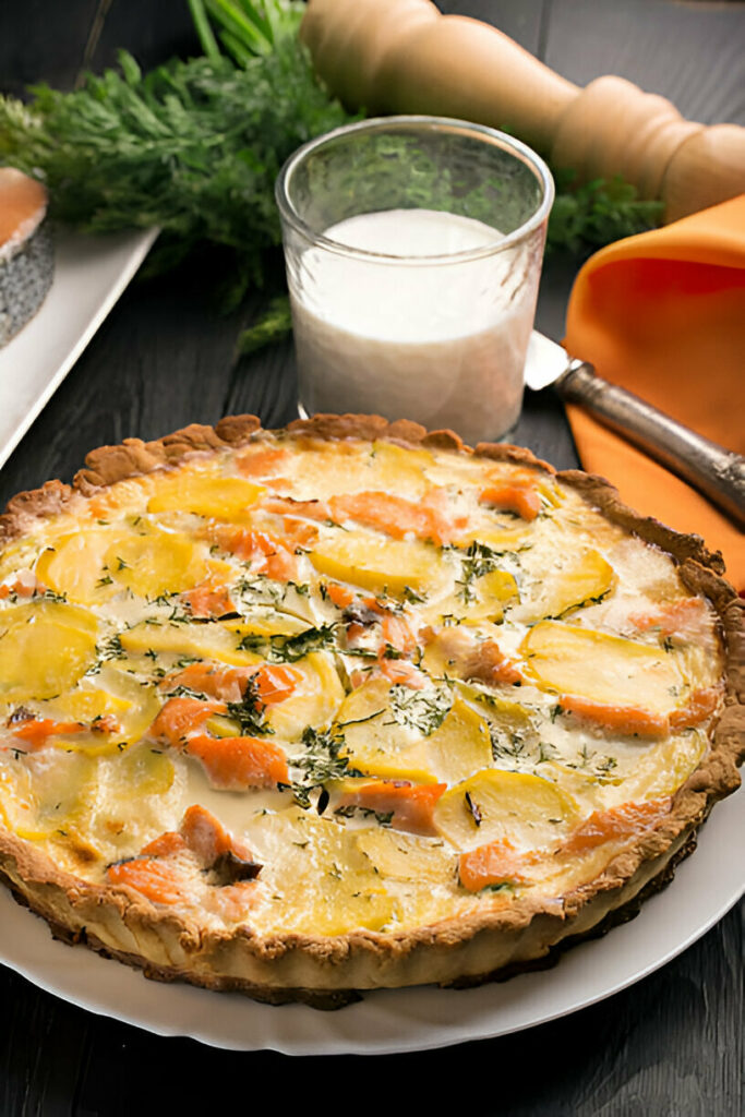 Salmon and Potato Quiche Recipe